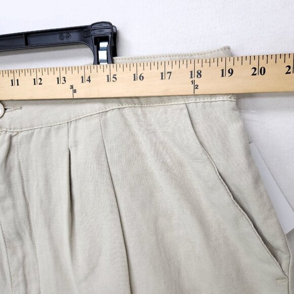 Joie Shorts Pleated Linen Blend Womens XL Beige High Waisted Pockets New - Picture 7 of 16